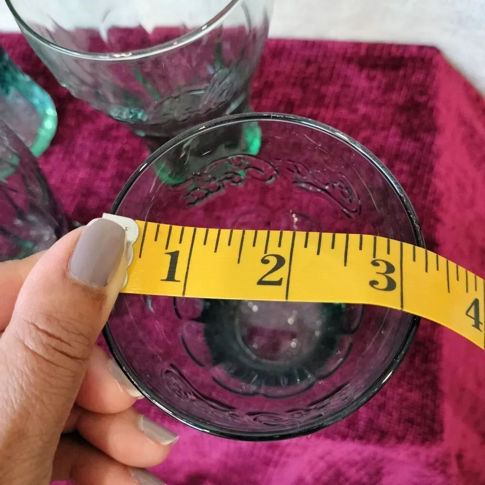 Vintage Coca Cola Green Tinted Bell Shaped Pint Glasses 12oz Set of 4